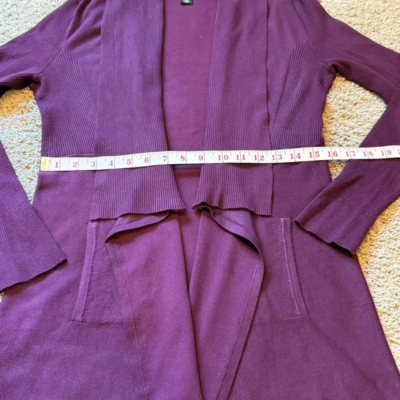 White House Black Market Plum/Burgundy Cardigan - Picture 9 of 11